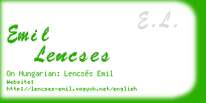 emil lencses business card
