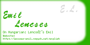 emil lencses business card